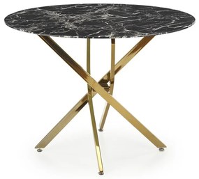 Jídelní stůl Raymond II černý mramor/zlatý