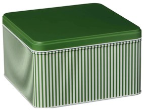 Ib Laursen Plechový box s vekom Green Stripes Large
