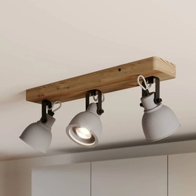 Lindby Mitis stropné LED, borovicové drevo, 3-pl.