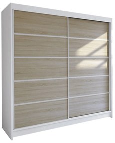 Skriňa s posuvnými dverami Bastian IV (čierny + dub artisan) (osvetlenie LED RGB farebné). Vlastná spoľahlivá doprava až k Vám domov. 1060471