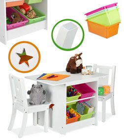 Detský set stolíka a stoličiek v bielej farbe