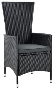 InternetovaZahrada - Záhradný ratanový set Rimini Plus - čierny