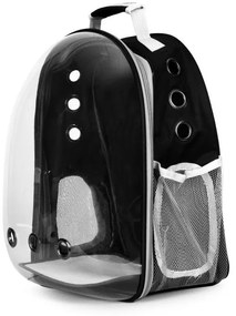 Transportný batoh so sklom pre mačku alebo psa - čierny