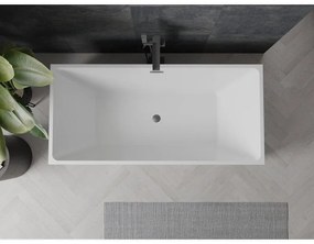 Mexen Nita, voľne stojaca vaňa 170 x 80 cm, biela-čierna, brúsený grafit prepad, 52091708075-95