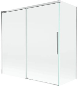 Mexen Rox, 2-krídlová posuvná vaňová zástena 160 + 75 x 150 cm, 8mm číre sklo, chrómový profil, 8C9-160-075-01-00