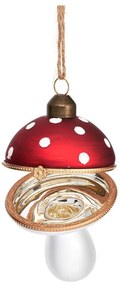 Sklenená ručne vyrobená vianočná ozdoba 9 cm Mushroom – Sass &amp; Belle