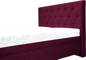 Posteľ Amy 180x200 cm, vínovo červená látka