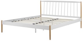 Kovová posteľ 180 x 200 cm biela MAURS Beliani