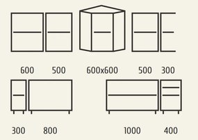 Rohová kuchynská linka BERHIL, antracit