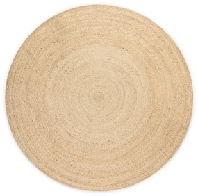 Obojstranný jutový okrúhly koberec v prírodnej farbe ø 140 cm Braided Ivory – Hanse Home