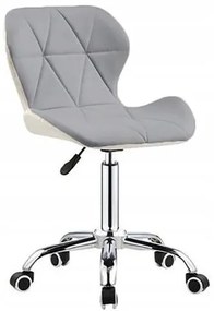 Bestent Kancelárska stolička kožená White - Light Grey