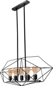 Toolight Toolight, stropné svietidlo 5xE27 APP1037-5CP, čierna, OSW-05561