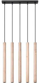 Sollux SL.1269 - Luster na lanku PASTELO 5xG9/8W/230V drevo