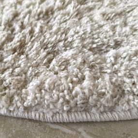 DY Krémový okrúhly shaggy koberec Camel Rozmer: 60 cm