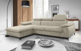 Rohová sedacia súprava Scala, béžová látka, ľavý roh