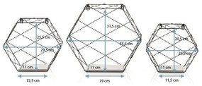 Súprava 3 ks nástenných dekoratívnych políc CAPPELLO, čierna