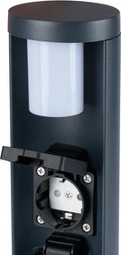 Brilagi - Vonkajšie svietidlo so 2 zásuvkami SCHUKO PILLAR 1xG9/11W/230V IP44 antracit