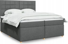 vidaXL Boxspring posteľ s matracom tmavosivá 200x200 cm látka