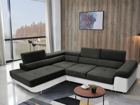 Rohová sedacia súprava Ascend L (sivá + biela) (L). Akcia -20%. Vlastná spoľahlivá doprava až k Vám domov. 1061864