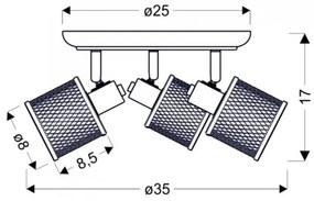 Bodové svietidlo CANABERA 3xE14/40W/230V