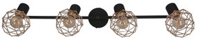 Candellux ACROBAT Bar Lamp 4X40W E14 Black Shade Golden 94-66657