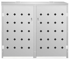 Dvojitý prístrešok na odpadkový kôš nehrdzavejúca oceľ 240 l