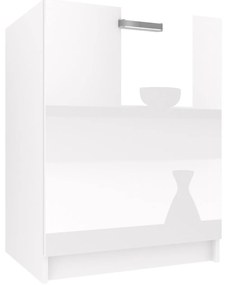 Kuchynská skrinka Belini drezová 60 cm biely lesk bez pracovnej dosky  INF SDZ60/0/WT/W/0/F