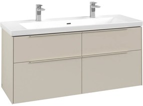 VILLEROY &amp; BOCH Subway 3.0 závesná skrinka pod umývadlo, 4 zásuvky, 1272 x 478 x 429 mm, Cashmere Grey, C60202VN