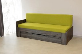 Ahorn DUOVITA 90 x 200 lamela - rozkladacia posteľ a sedačka 90 x 200 cm ľavá - dub svetlý / hnedý / agát, lamino