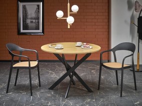 Jedálenský stôl Edgaro (dub zlatý + čierna) (pre 4 osoby). Akcia -16%. Vlastná spoľahlivá doprava až k Vám domov. 1092382