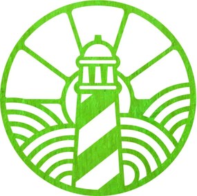 Drevený obraz s motívom majáka - FEDRO: Preglejka - Hnedá farba Rozmer  20 cm 4084-60783 PR0416