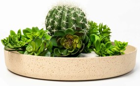 Dekoračná miska ORYVEN, sklolaminát, priemer 40 cm, béžová