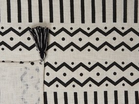 Bavlnená prikrývka 130 x 180 cm biela/čierna UNNAO Beliani
