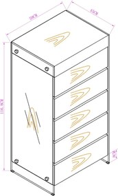 Komoda Soho 59 cm biela/číra