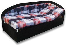 Jednolôžková posteľ (váľanda) 80 cm Krista (Čierna 39 + Mimi 21) (P). Akcia -12%. Vlastná spoľahlivá doprava až k Vám domov. 793096