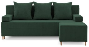 Rozkladacia pohovka s podnožkou FIREZE - poso Fľašková zelená