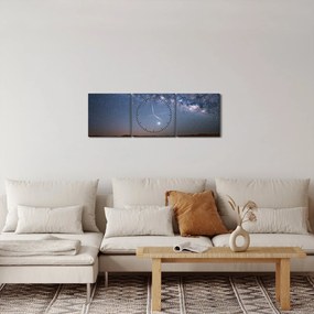 Obraz - Noc v púšti (s hodinami) (90x30 cm)