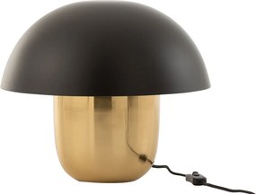Čierno-zlatá kovová stolná lampa Mushroom antik - Ø 40* 34cm
