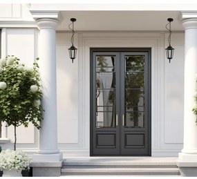 Vonkajší luster na reťazi 1xE27/60W/230V čierna