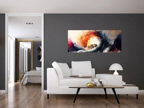 Obraz - Vo víre povodne, akvarel (120x50 cm)