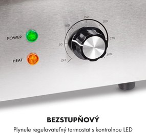 Klarstein Grillmeile 3000G, elektrický gril, 3000 W, grilovacia platňa 54,5 x 35 cm, hladký