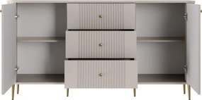 Komoda so zásuvkami Vesper 160 cm - kašmír / zlaté nohy
