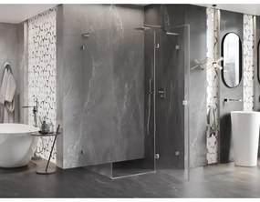 Mexen Lunar, L pravý výklopný sprchový kút 85 x 70 cm, 8mm číre sklo, oceľový profil, 834L-085-070-97-00-P
