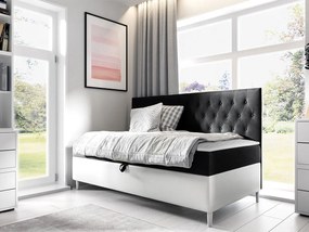 Kontinentálna posteľ Junior Gerdise 2, Rozmer postele: 100x200, Dostupné poťahy: ekokoža Soft 017 (biela) + Fresh 17