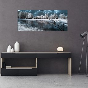 Obraz - Zamrznutá krajina (120x50 cm)