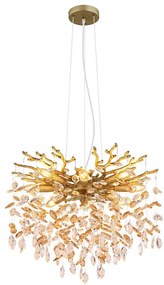 Globo 64138H1G - Závesný luster QUEENA na lanku 8xE14/40W/230V zlatý