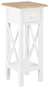 vidaXL Príručný stolík, biely 27x27x65,5 cm, drevo