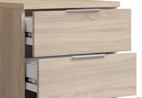 Nočný stolík/skrinka so 4 zásuvkami Smilla, výška 79 cm, dub sonoma