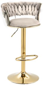 Glamour barová stolička BELLI ivory béžová/zlatá