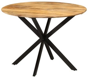 Jedálenský stôl Ø110x78 masívne mangovníkové drevo a oceľ